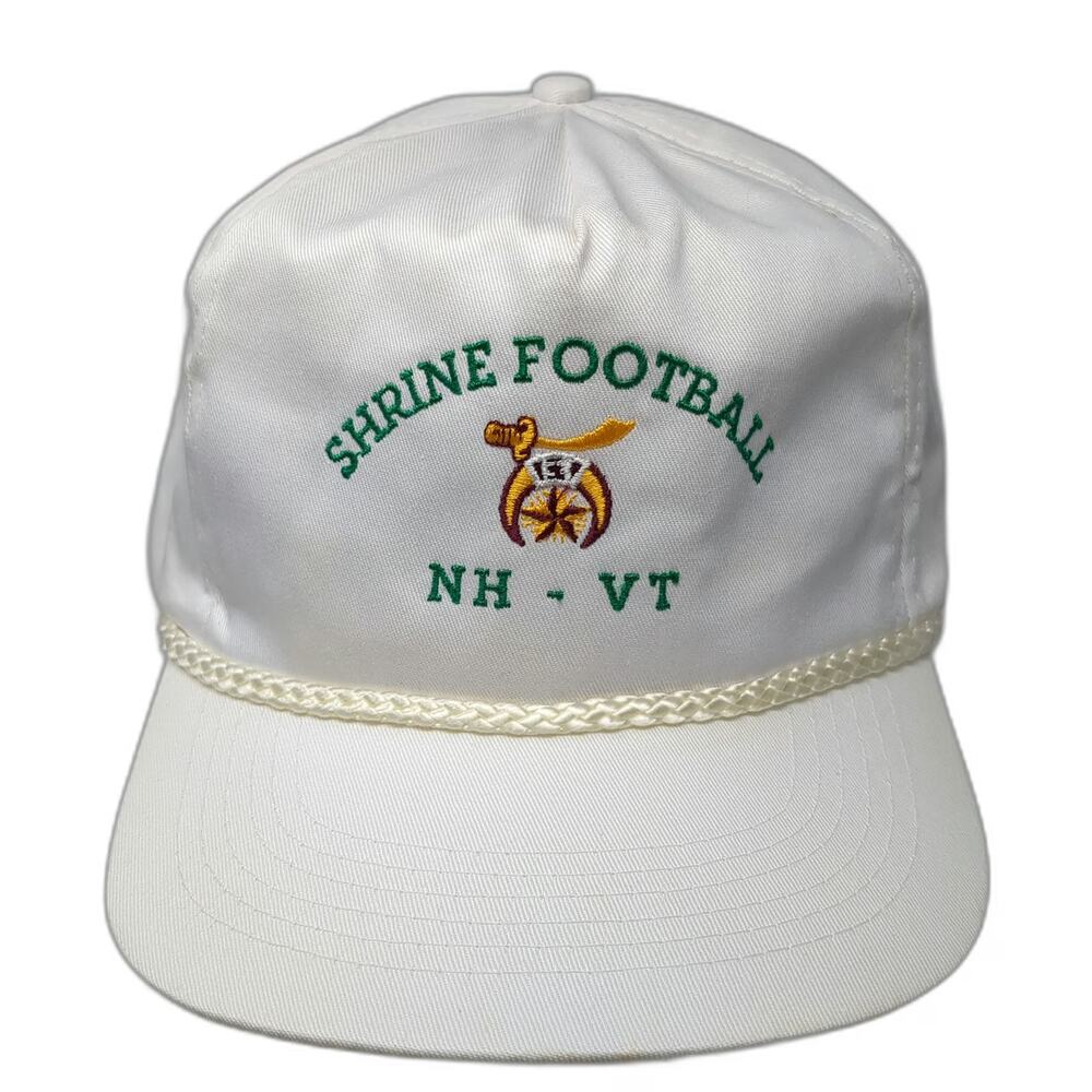 Four Seasons Trucker White One Size Hat Shrine Football NH VT Rope Snapback